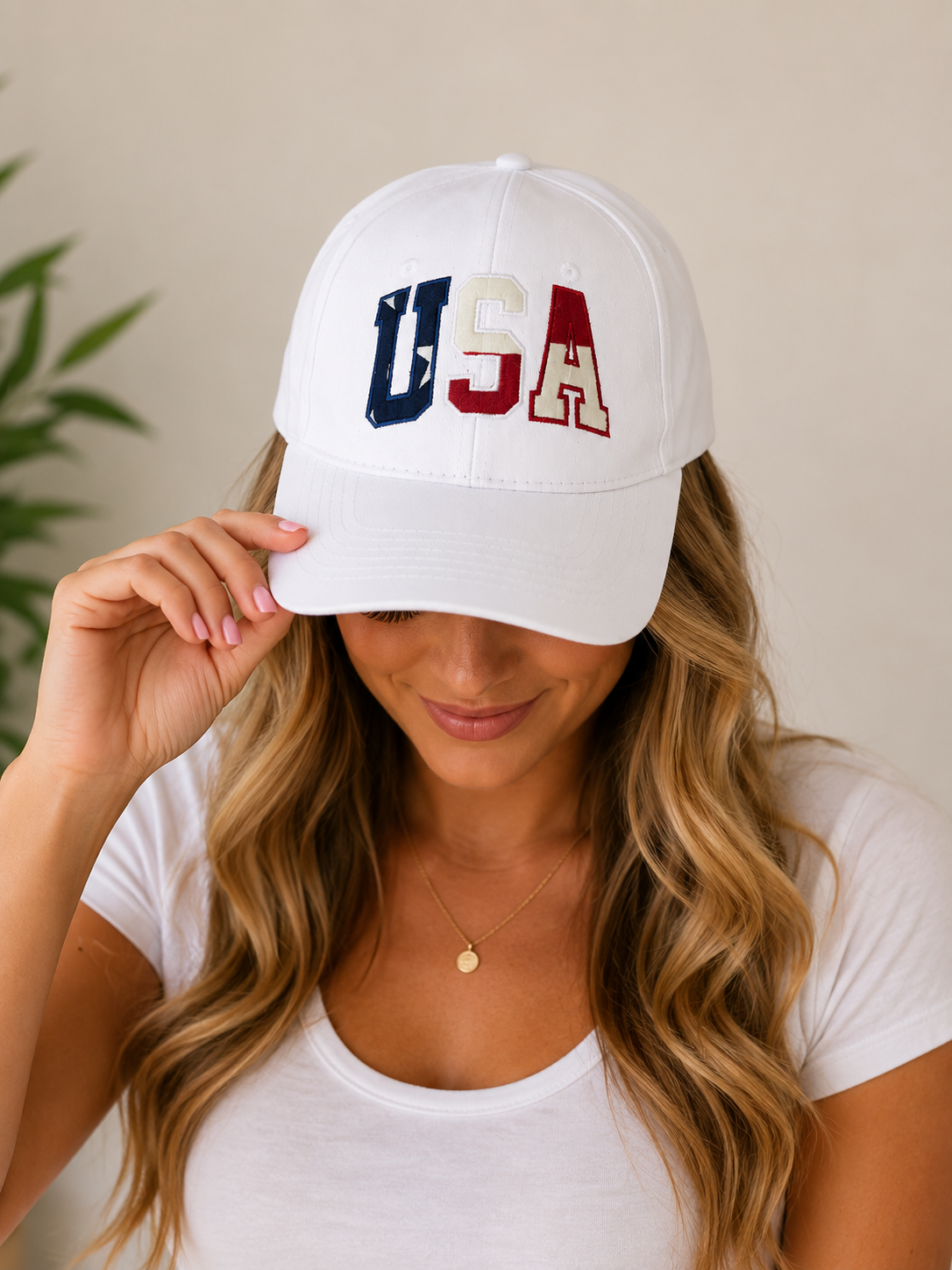 USA Appliqué Embroidered Hat | Patriotic Red White & Blue Cap