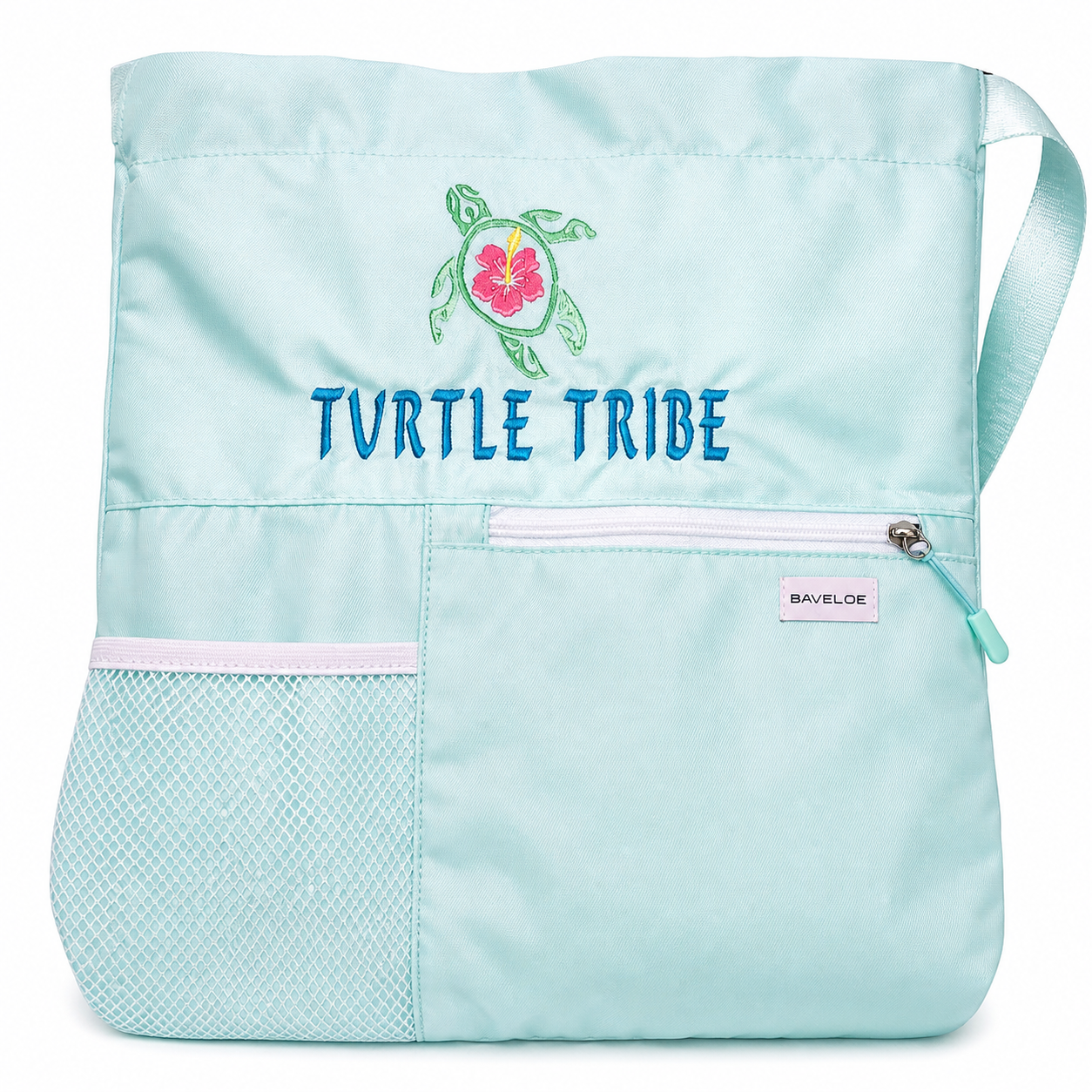 Turtle Tribe Waterproof Drawstring Backpack – Coastal Beach & Gym Bag