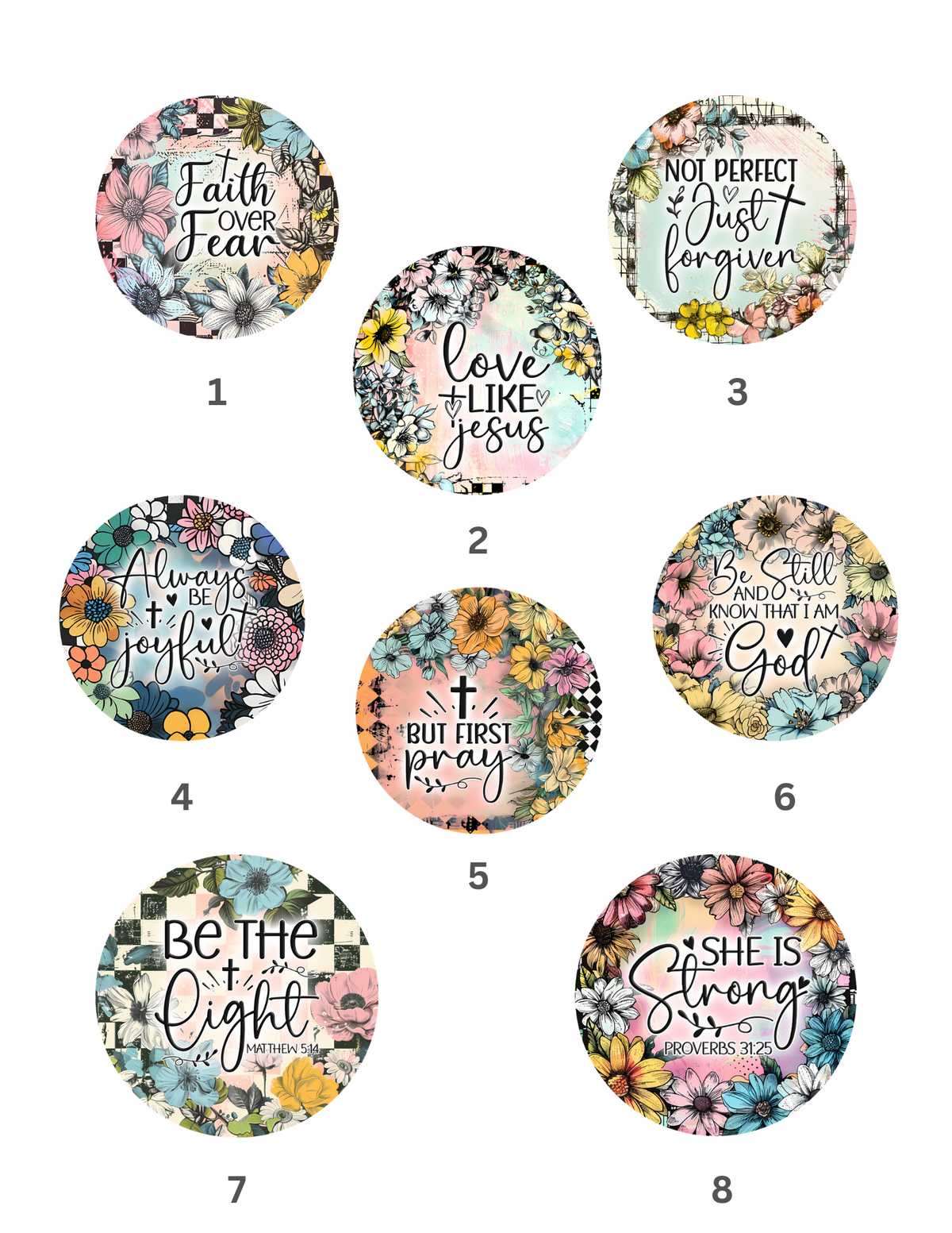 Faith-Based Car Coasters | Inspirational Christian Cup Holder Coasters | Mix & Match
