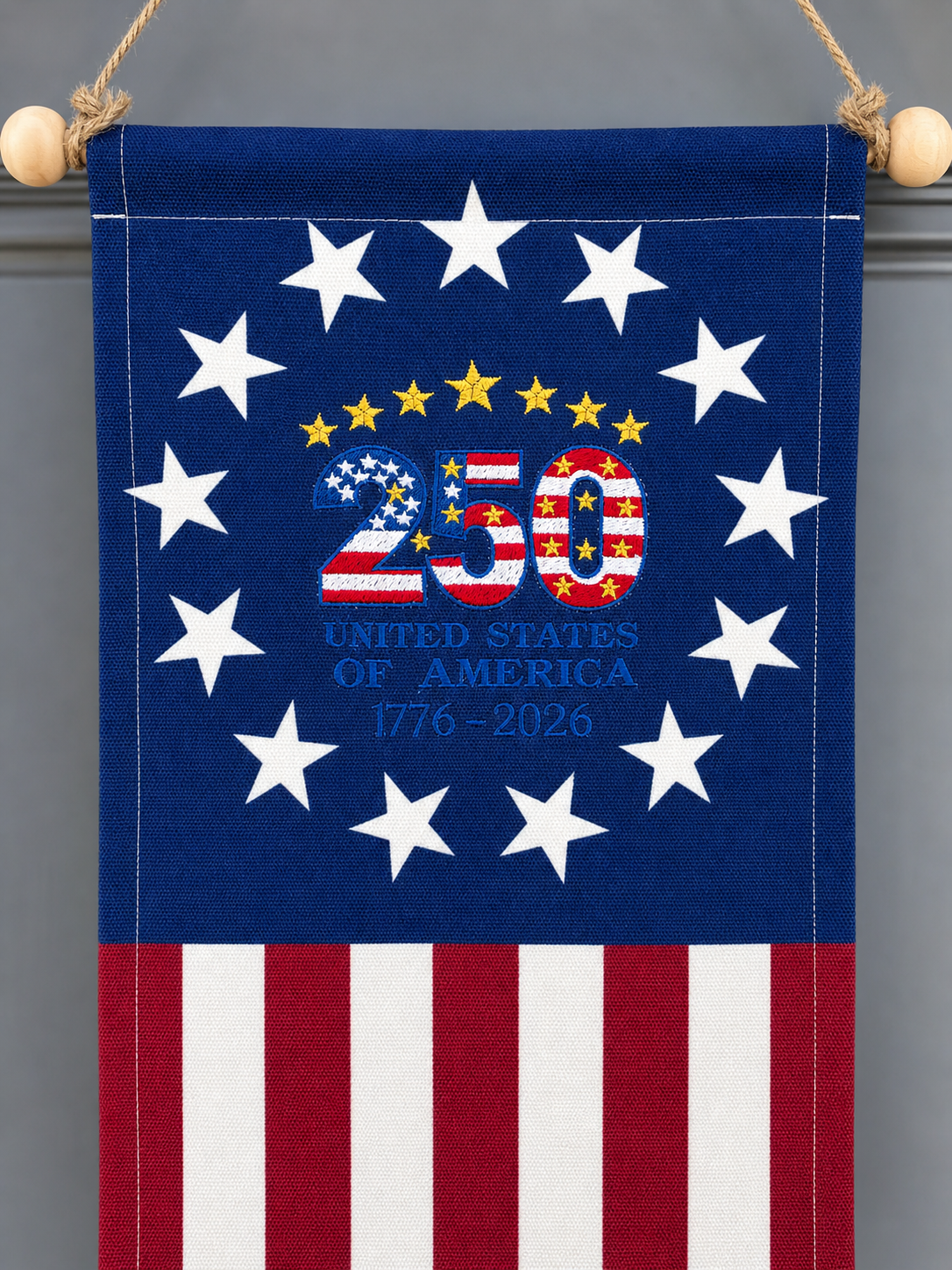 250th Anniversary Patriotic Door Banner – “Let Freedom Ring” Hanging Porch Sign | Americana Independence Day Decor