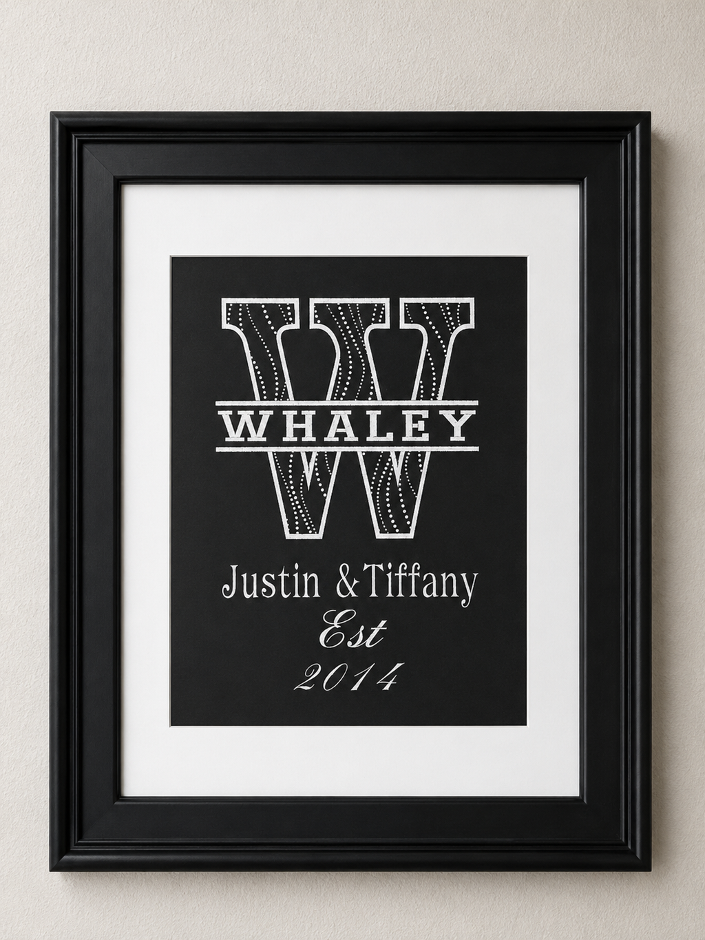 Personalized Embroidered Family Name Wall Art | Custom Monogram Keepsake Frame | Wedding, Anniversary & New Home Gift