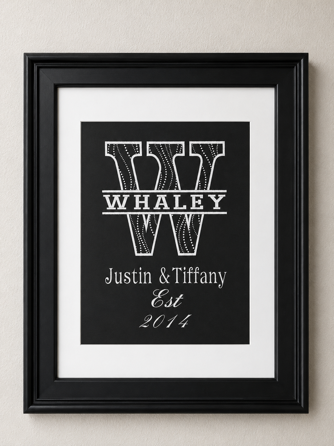 Personalized Embroidered Family Name Wall Art | Custom Monogram Keepsake Frame | Wedding, Anniversary & New Home Gift