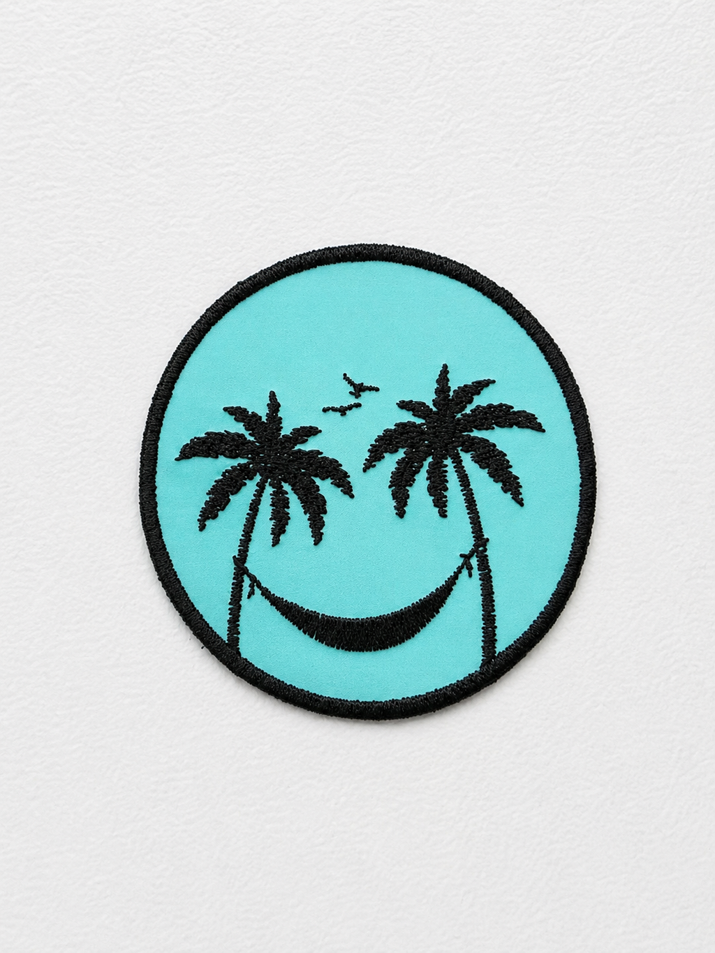 Beach Smiley Embroidered Iron-on Patch 🌴😊
